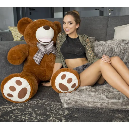Suur Pehme Kaisukaru Mängukaru, Pehme Mänguasi, 100 Cm, Tumepruun, Bobo - Teddyway