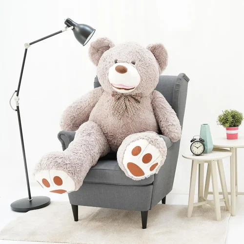 Large Soft Teddy Bear Teddy Bear, Soft Toy, 100 Cm, Light Brown, Bobo<span> - </span>160 cm, Grey - Teddyway