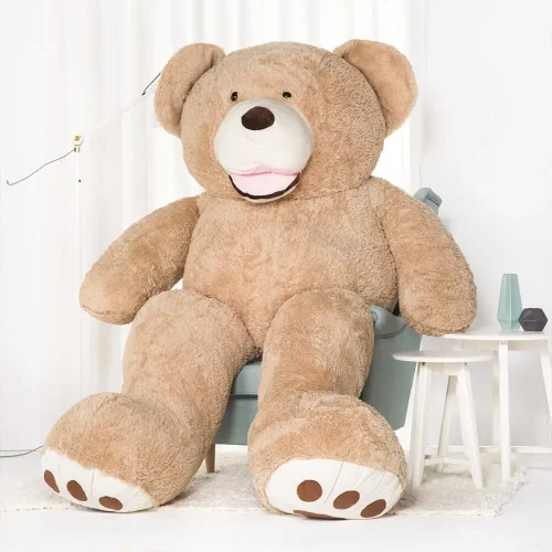 Suur Pehme Kaisukaru Mängukaru, Pehme Mänguasi, 100 Cm, Helepruun, Bobo<span> - </span>260 cm, Helepruun - Teddyway