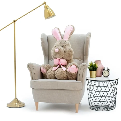 Suur Pehme Jänku, Pehme Mänguasi, 90 Cm, Hall, Vuni - Teddyway
