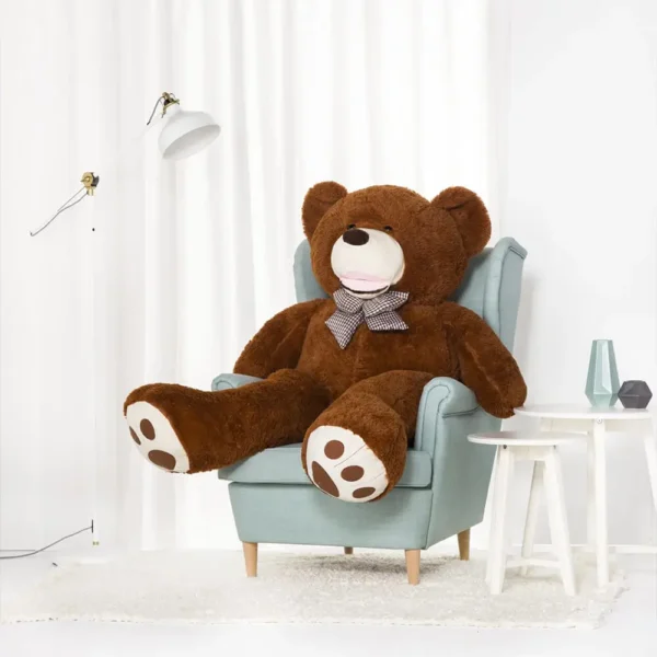 Suur Pehme Kaisukaru Mängukaru, Pehme Mänguasi, 100 Cm, Helepruun, Bobo - 160 cm, Dark brown - Teddyway
