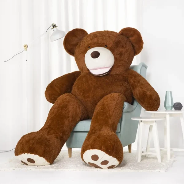 Suur Pehme Kaisukaru Mängukaru, Pehme Mänguasi, 100 Cm, Helepruun, Bobo - 220 cm, Dark brown - Teddyway