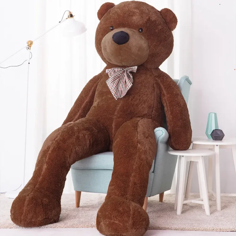 Suur Pehme Kaisukaru Mängukaru, Pehme Mänguasi, 100 Cm, Helepruun, Popo - 260 cm, Dark brown - Teddyway