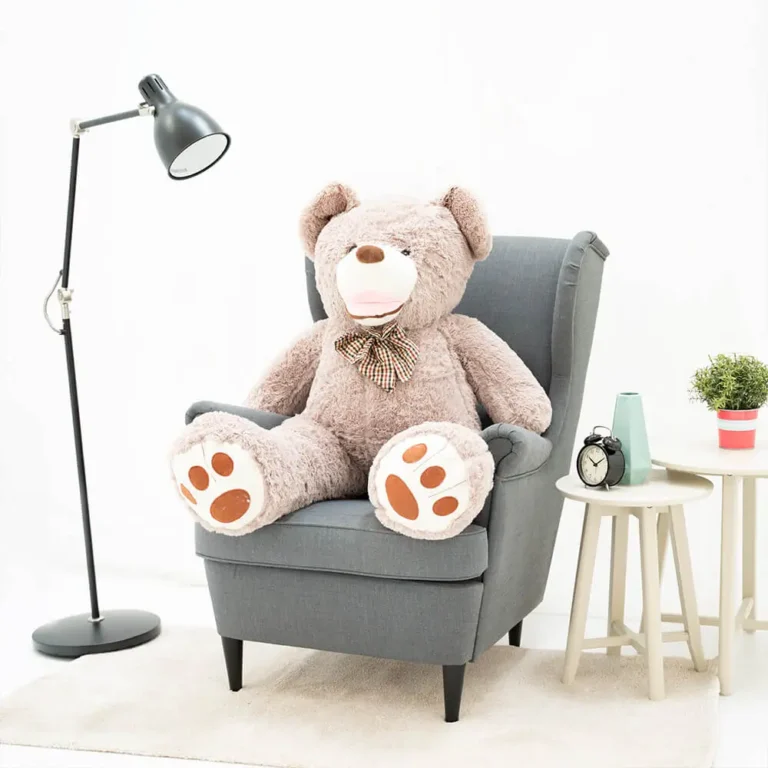 Suur Pehme Kaisukaru Mängukaru, Pehme Mänguasi, 100 Cm, Helepruun, Bobo - 130 cm, Grey - Teddyway