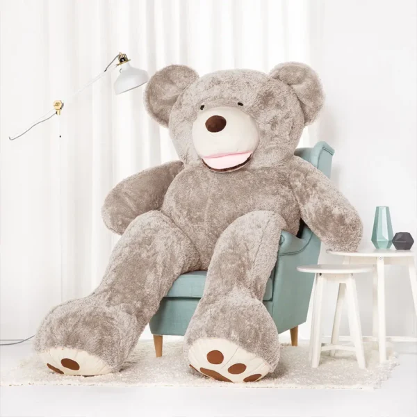 Suur Pehme Kaisukaru Mängukaru, Pehme Mänguasi, 100 Cm, Helepruun, Bobo - 200 cm, Grey - Teddyway