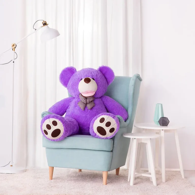 Suur Pehme Kaisukaru Mängukaru, Pehme Mänguasi, 100 Cm, Helepruun, Bobo - 130 cm, Purple - Teddyway