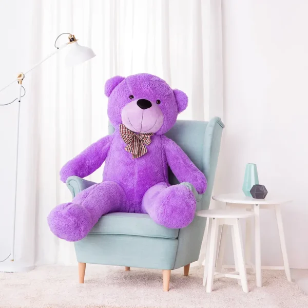 Suur Pehme Kaisukaru Mängukaru, Pehme Mänguasi, 100 Cm, Helepruun, Popo - 160 cm, Purple - Teddyway