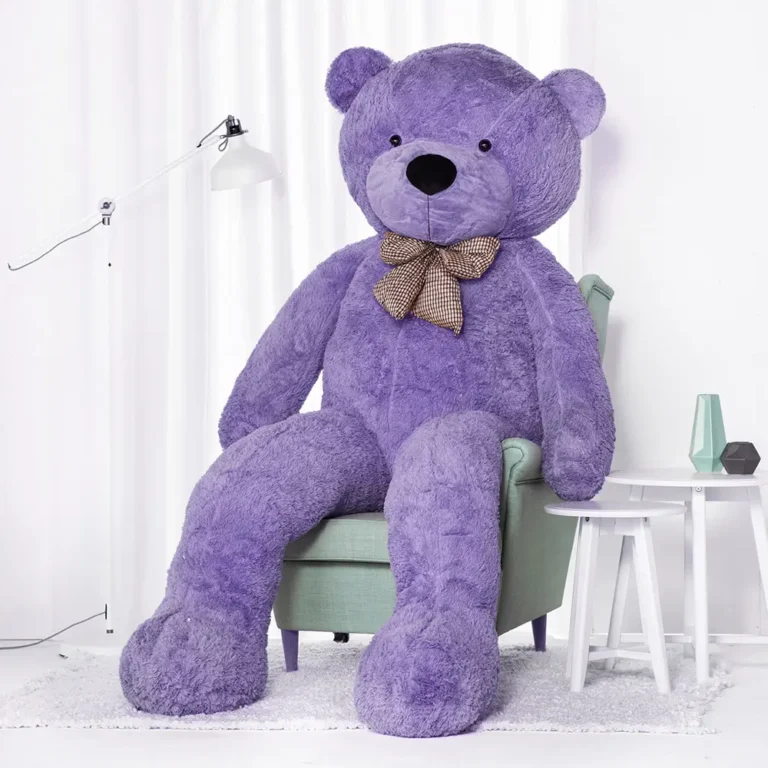 Suur Pehme Kaisukaru Mängukaru, Pehme Mänguasi, 100 Cm, Helepruun, Popo - 260 cm, Purple - Teddyway