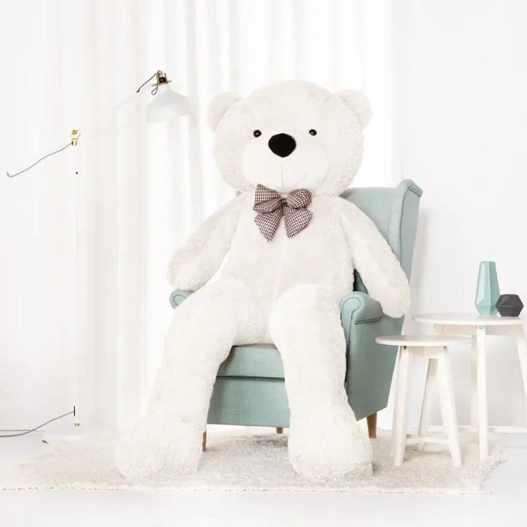 Suur Pehme Kaisukaru Mängukaru, Pehme Mänguasi, 100 Cm, Helepruun, Popo - 200 cm, White - Teddyway