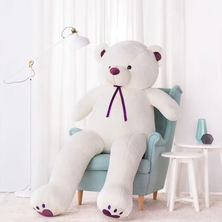 Suur Pehme Kaisukaru Mängukaru, Pehme Mänguasi, 100 Cm, Helepruun, Toto - 100 cm, White - Teddyway